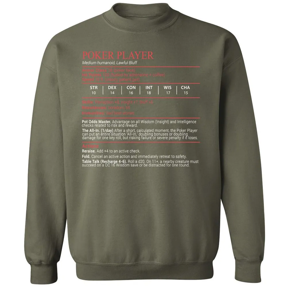 Poker Player Stats Block - Military Green - 9
