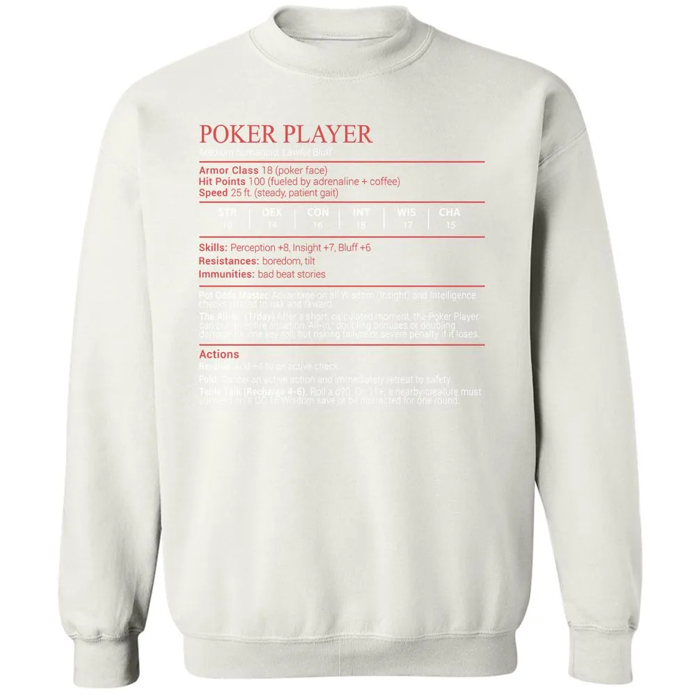 Poker Player Stats Block - White - 18
