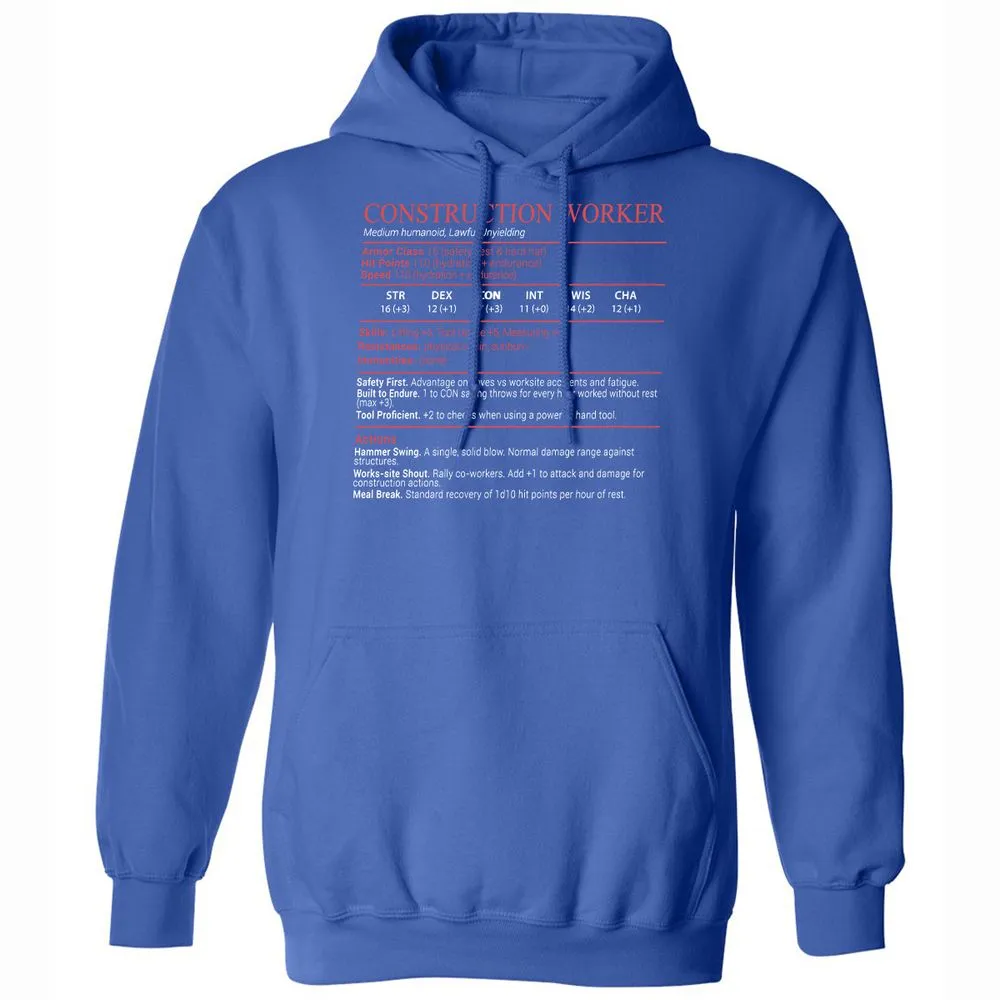 Construction Worker Stats Block - Royal - 5