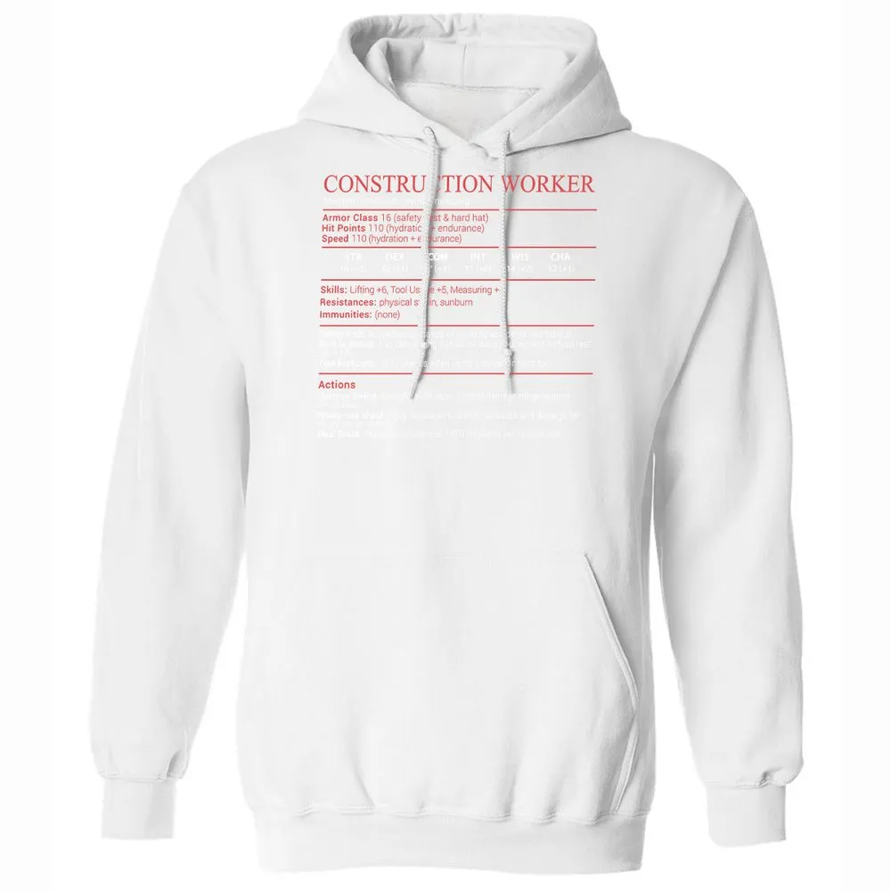 Construction Worker Stats Block - White - 20