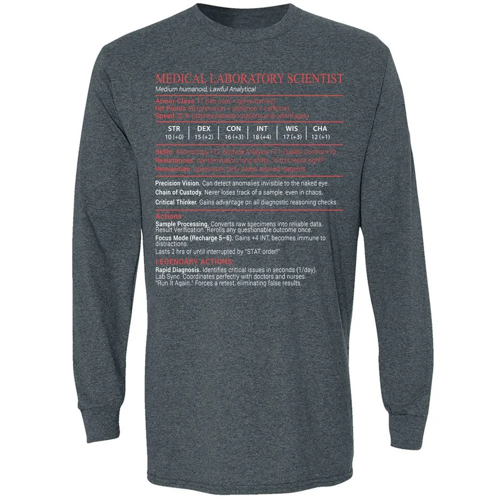 Medical Laboratory Scientist Stats Block - Dark Heather - 5