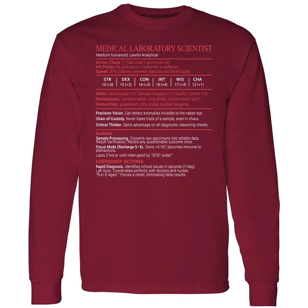 Medical Laboratory Scientist Stats Block - Cardinal Red - 7