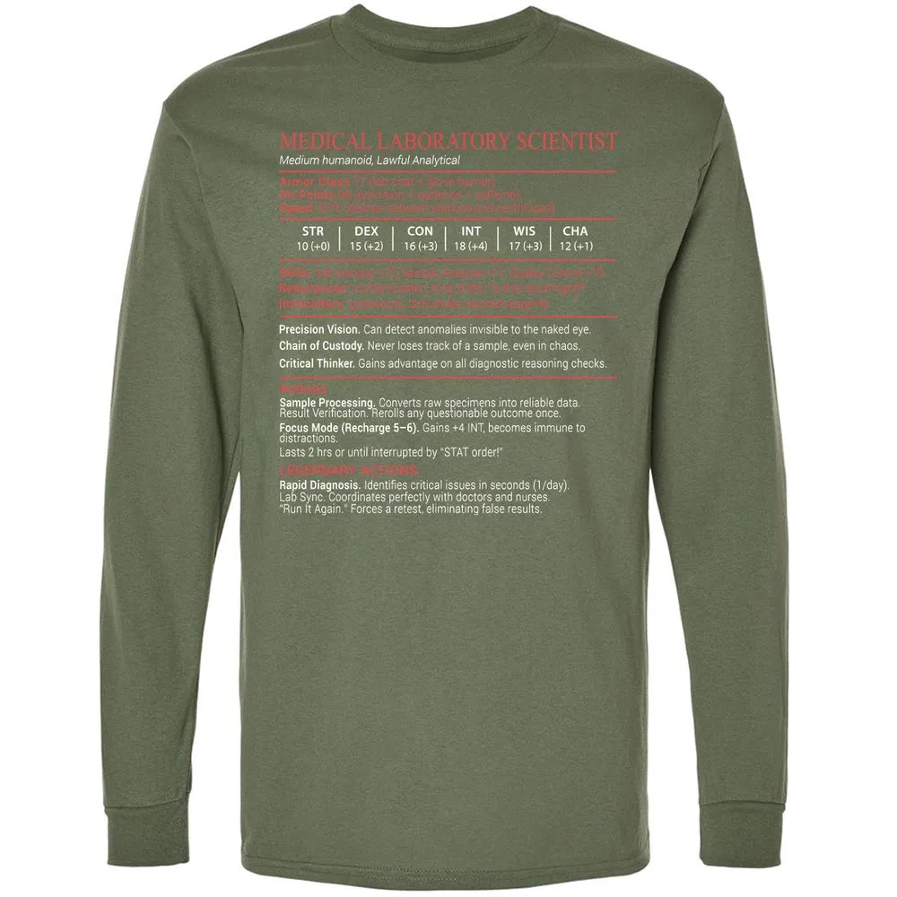 Medical Laboratory Scientist Stats Block - Military Green - 9