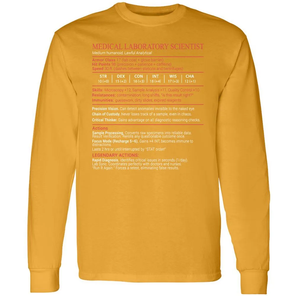 Medical Laboratory Scientist Stats Block - Gold - 13