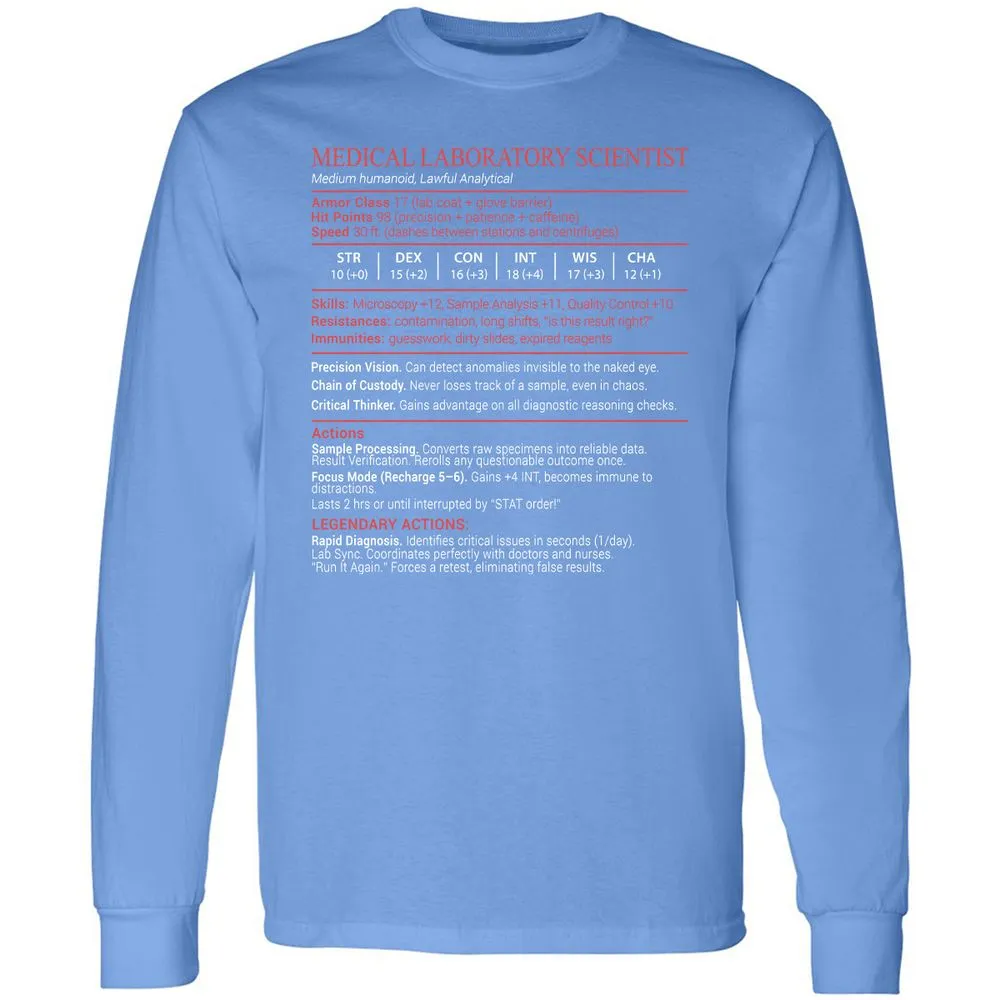 Medical Laboratory Scientist Stats Block - Carolina Blue - 15