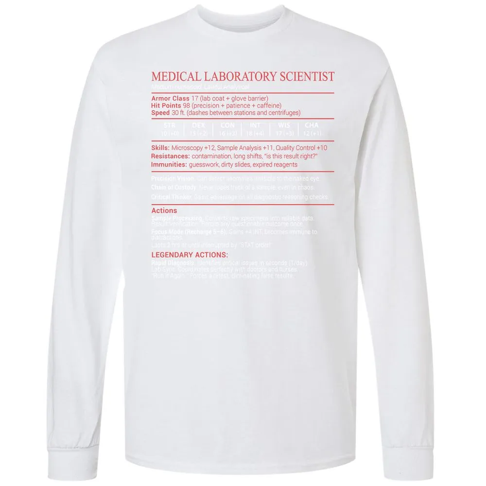 Medical Laboratory Scientist Stats Block - White - 17