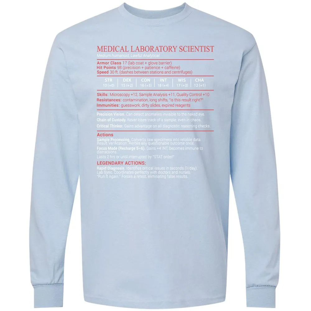 Medical Laboratory Scientist Stats Block - Light Blue - 18