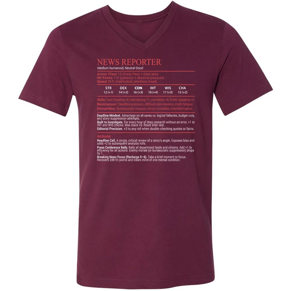 News Reporter Stats Block - Maroon - 8