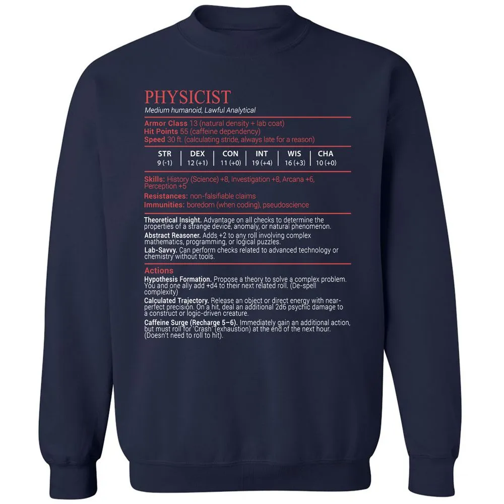 Physicist Stats Block - Navy - 2