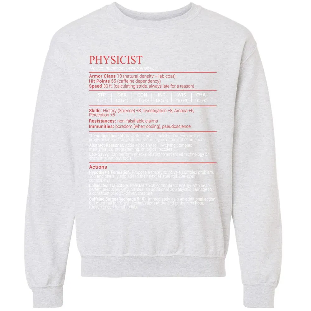 Physicist Stats Block - Ash - 16