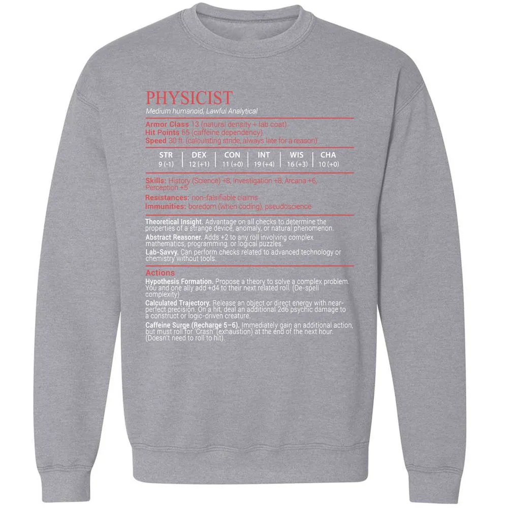 Physicist Stats Block - Sport Grey - 17