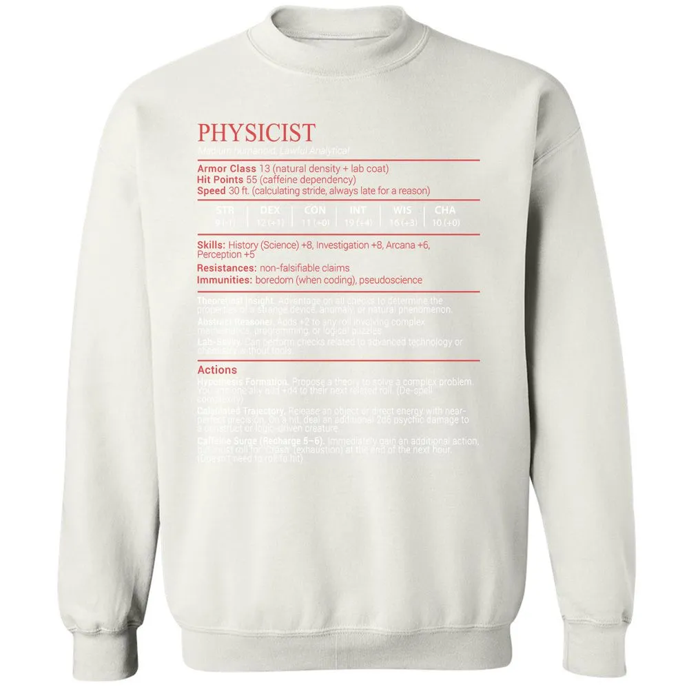 Physicist Stats Block - White - 18