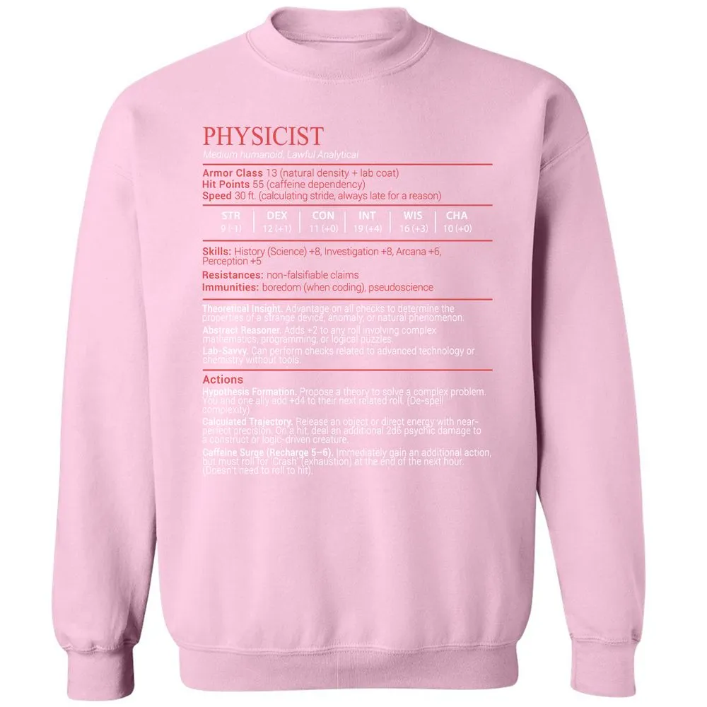 Physicist Stats Block - Light Pink - 19
