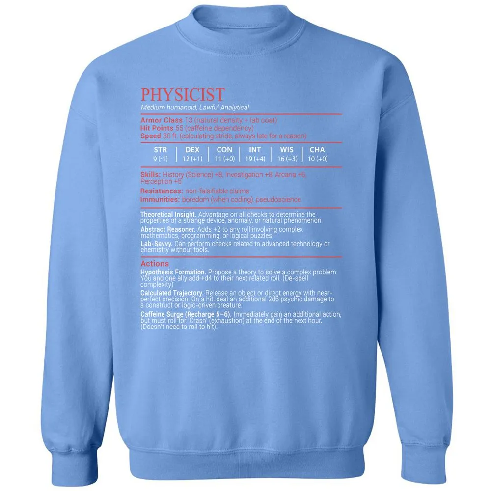 Physicist Stats Block - Carolina Blue - 20