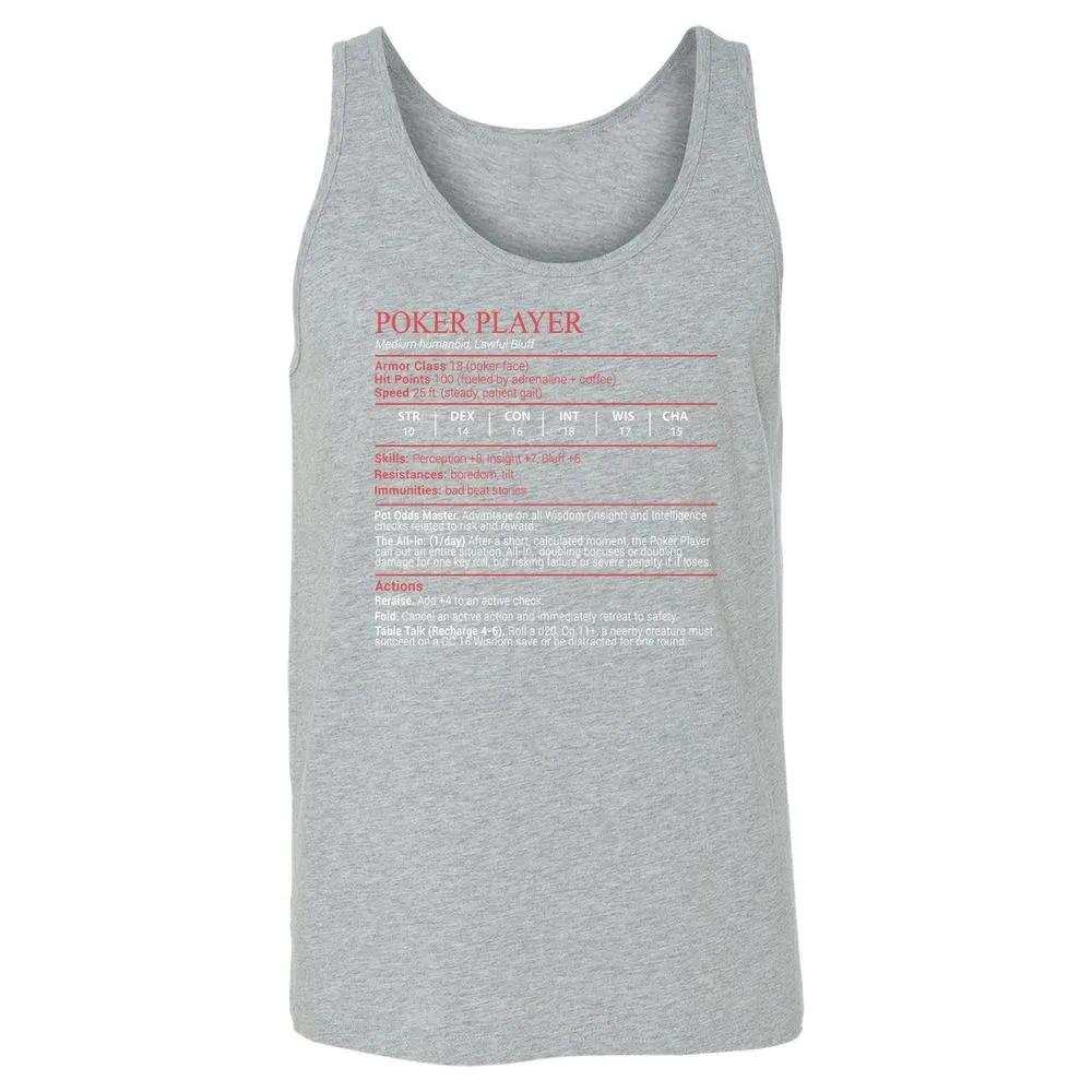 Poker Player Stats Block - Athletic Heather - 10