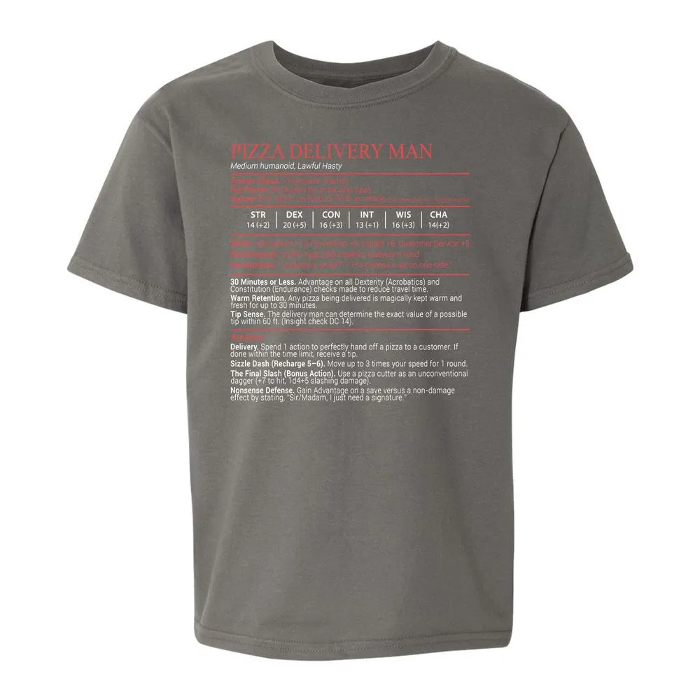 Pizza Delivery Man Stats Block - Charcoal - 11