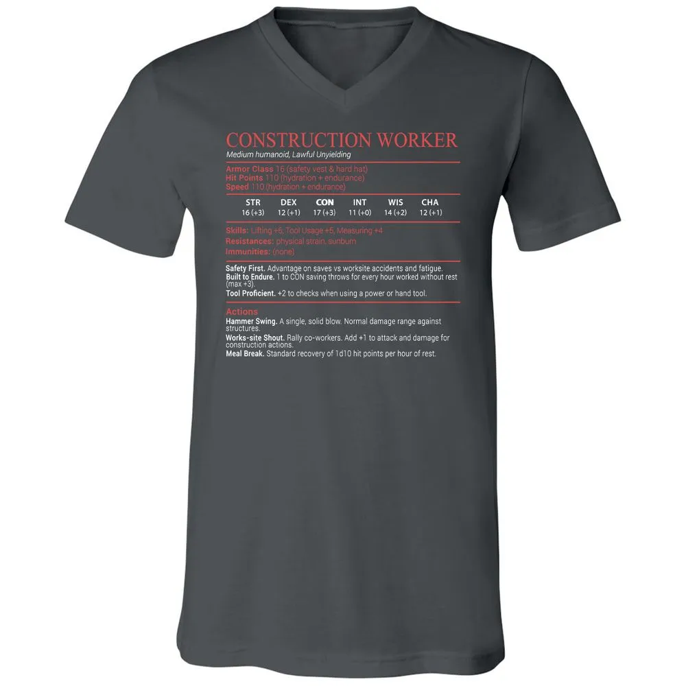 Construction Worker Stats Block - Asphalt - 13