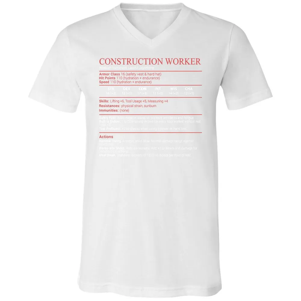 Construction Worker Stats Block - White - 16