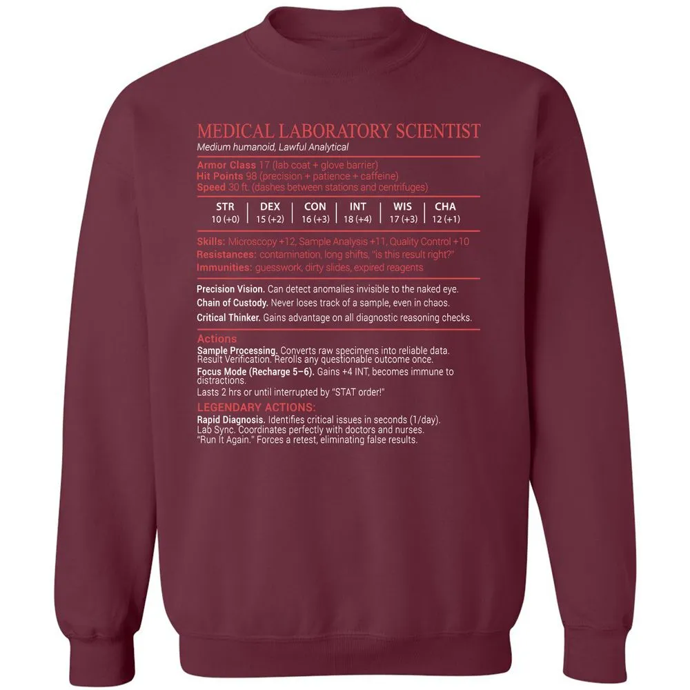 Medical Laboratory Scientist Stats Block - Maroon - 8