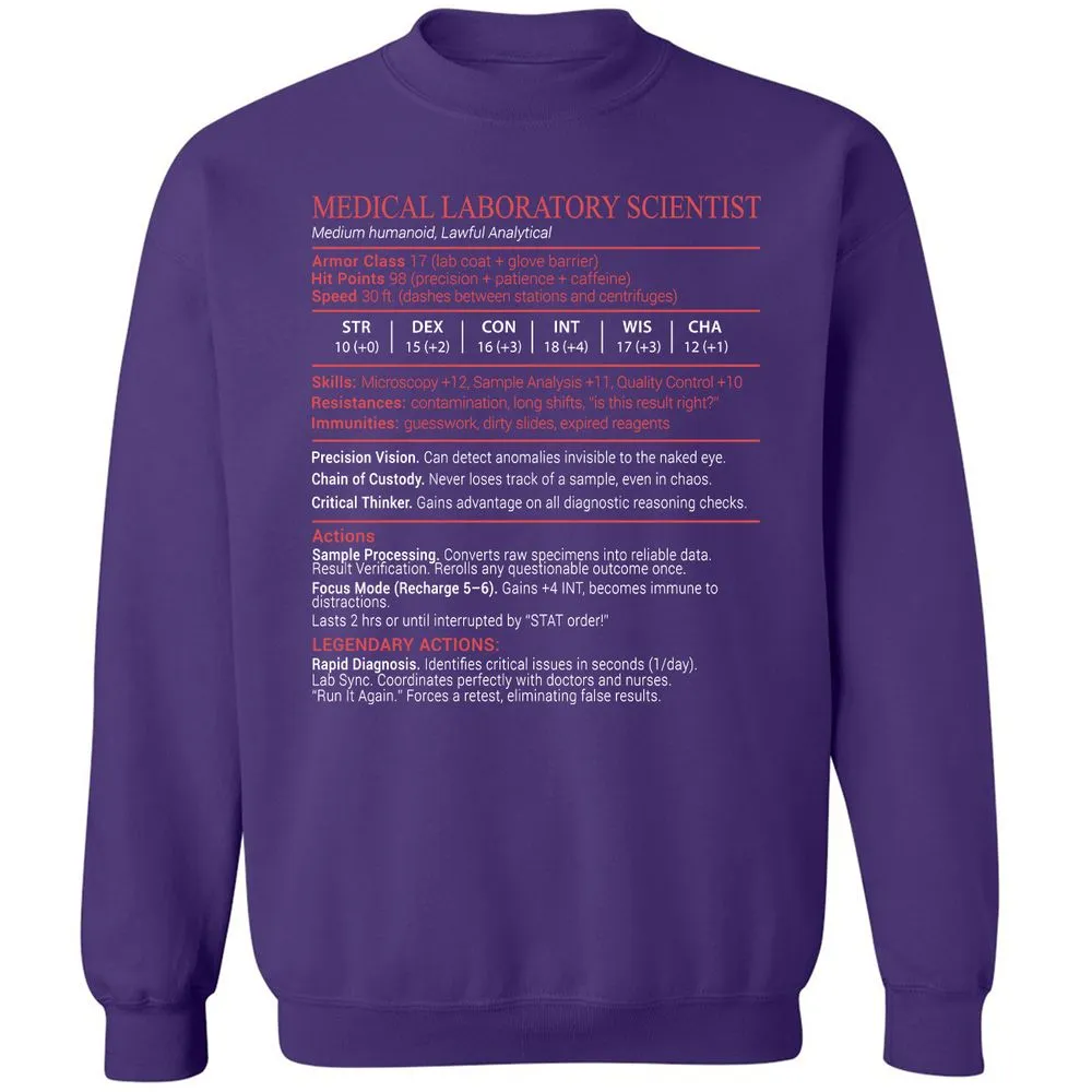 Medical Laboratory Scientist Stats Block - Purple - 11