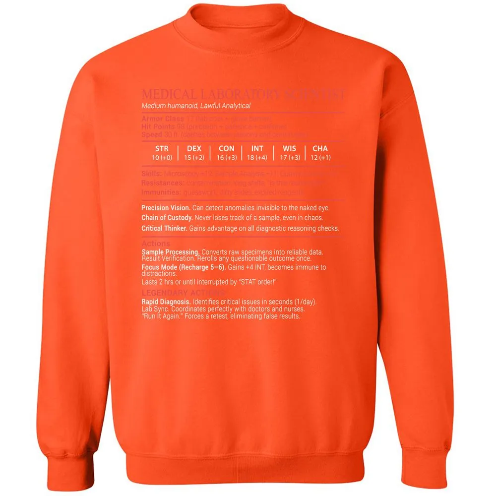 Medical Laboratory Scientist Stats Block - Orange - 12