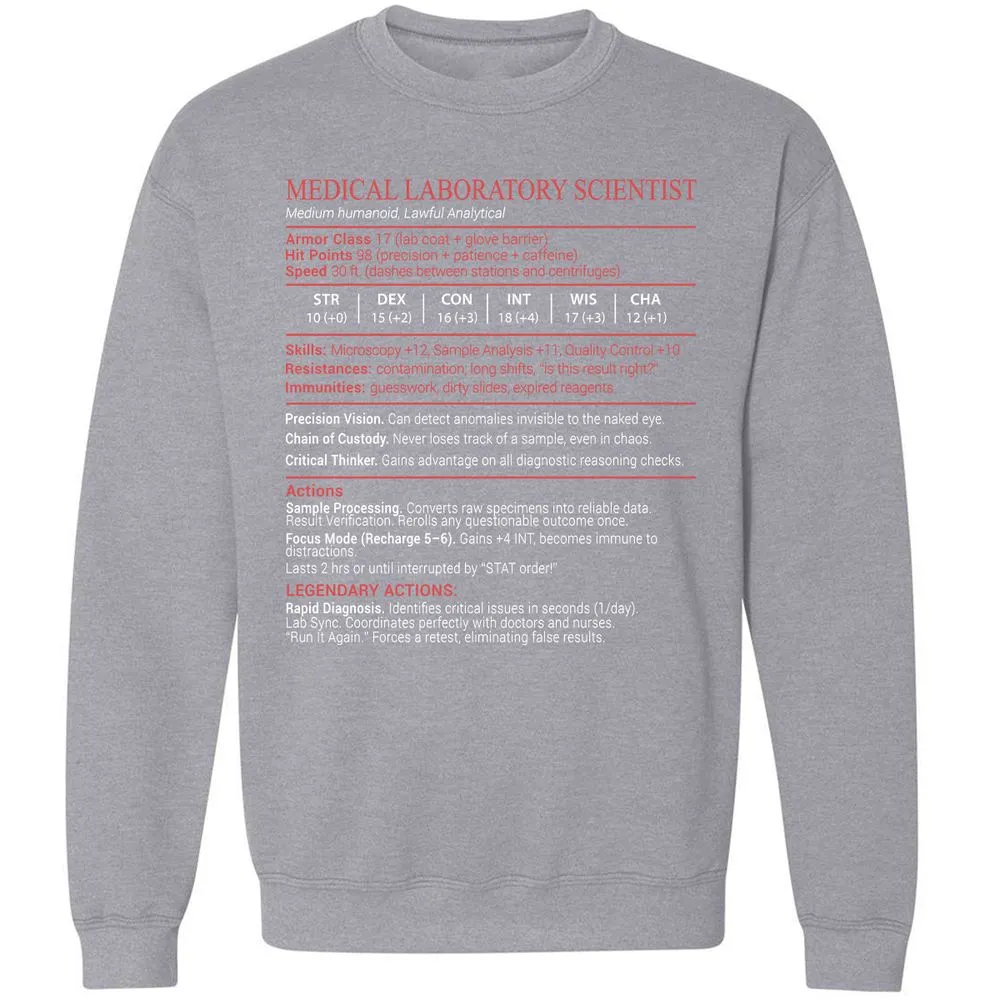 Medical Laboratory Scientist Stats Block - Sport Grey - 17
