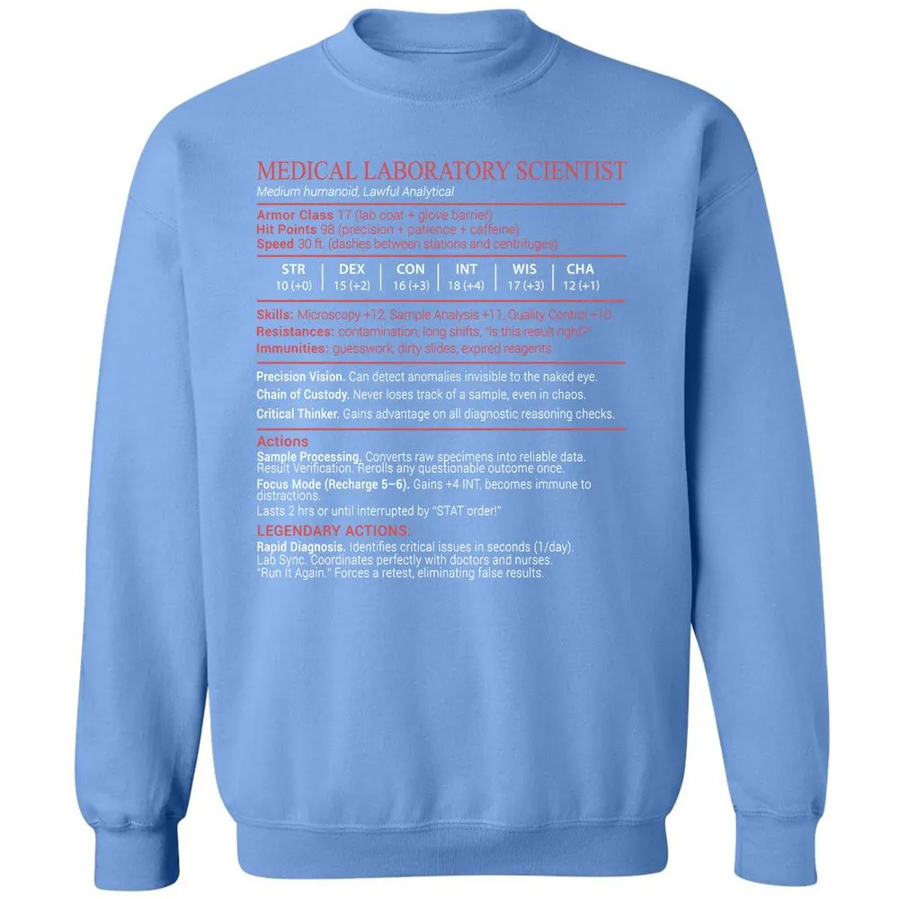 Medical Laboratory Scientist Stats Block - Carolina Blue - 20