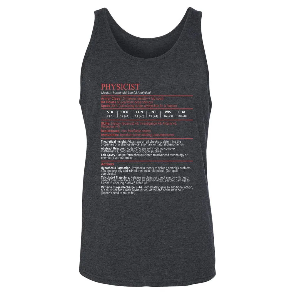 Physicist Stats Block - Dark Grey Heather - 5