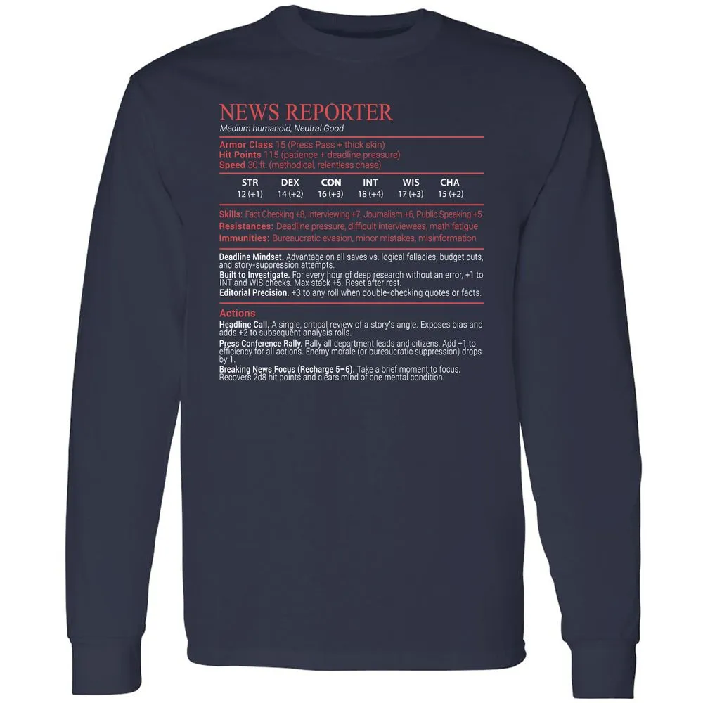 News Reporter Stats Block - Navy - 2