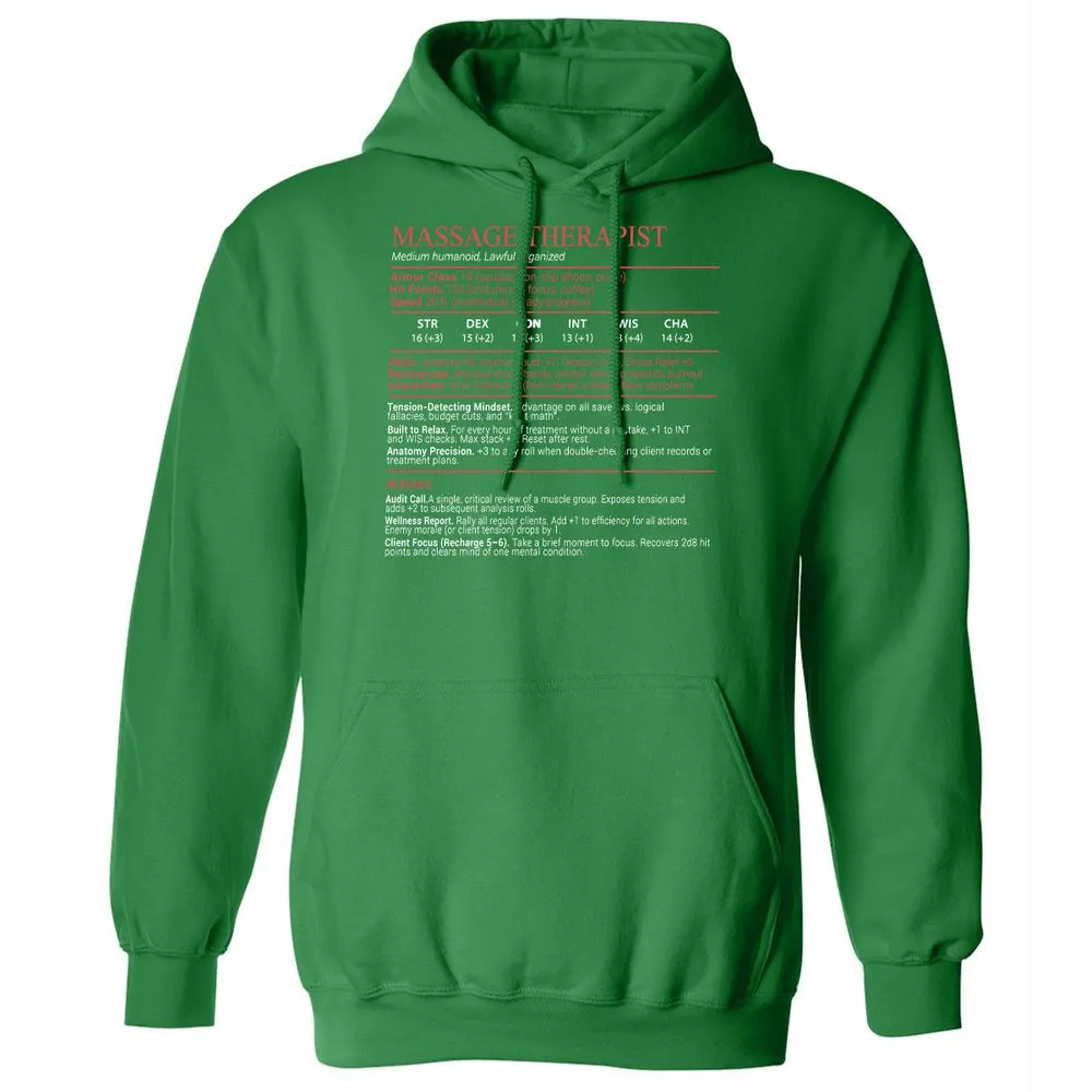 Massage Therapist Stats Block - Irish Green - 11