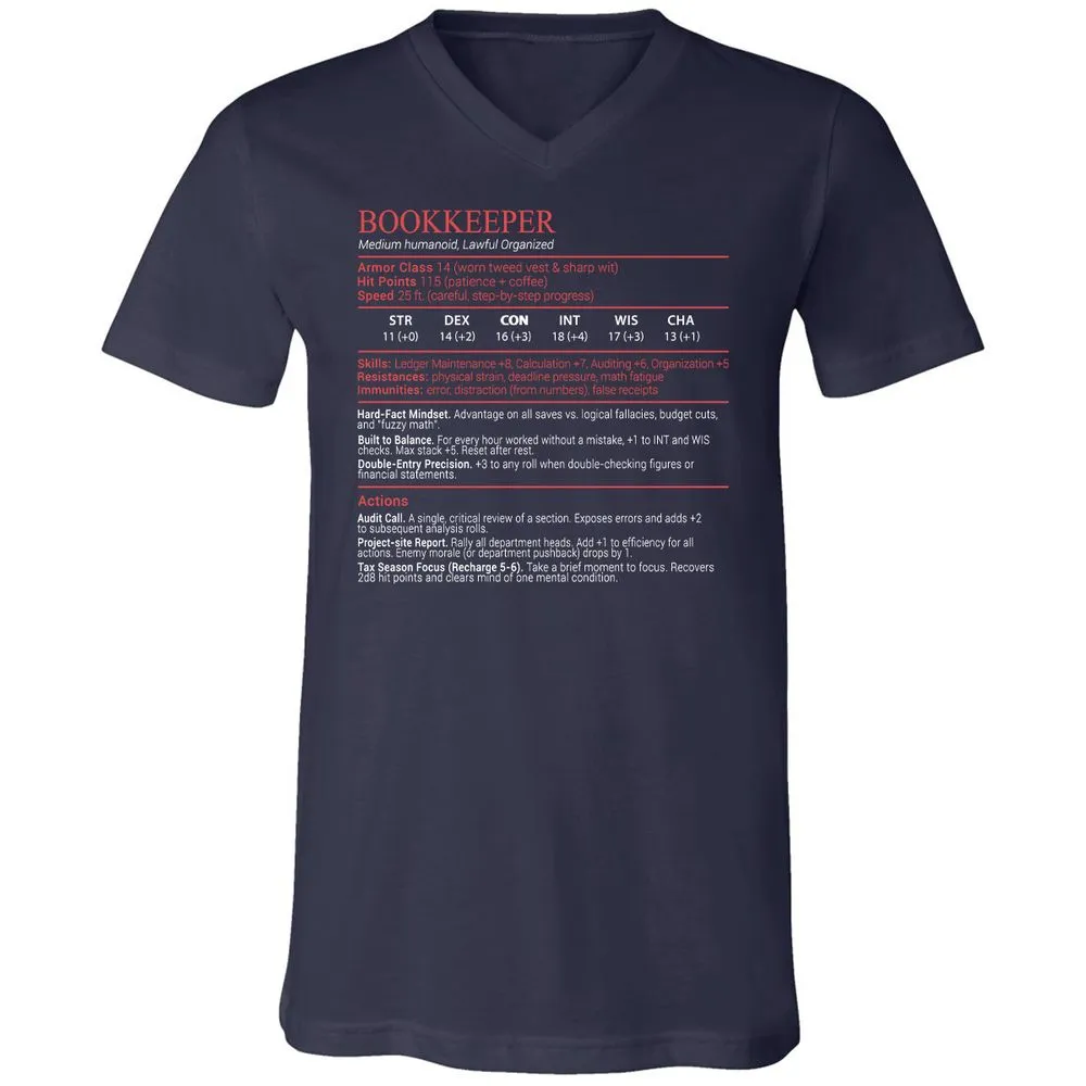 Bookkeepper Stats Block - Navy - 2