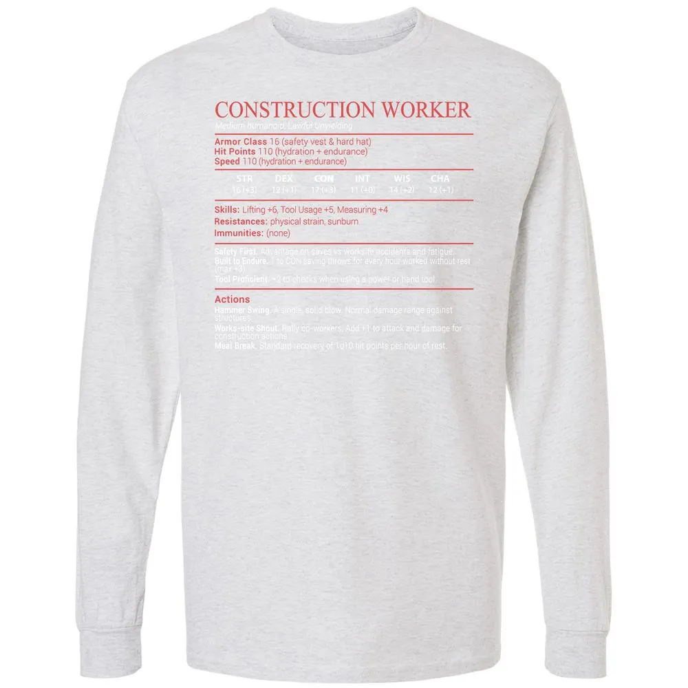 Construction Worker Stats Block - Ash - 14
