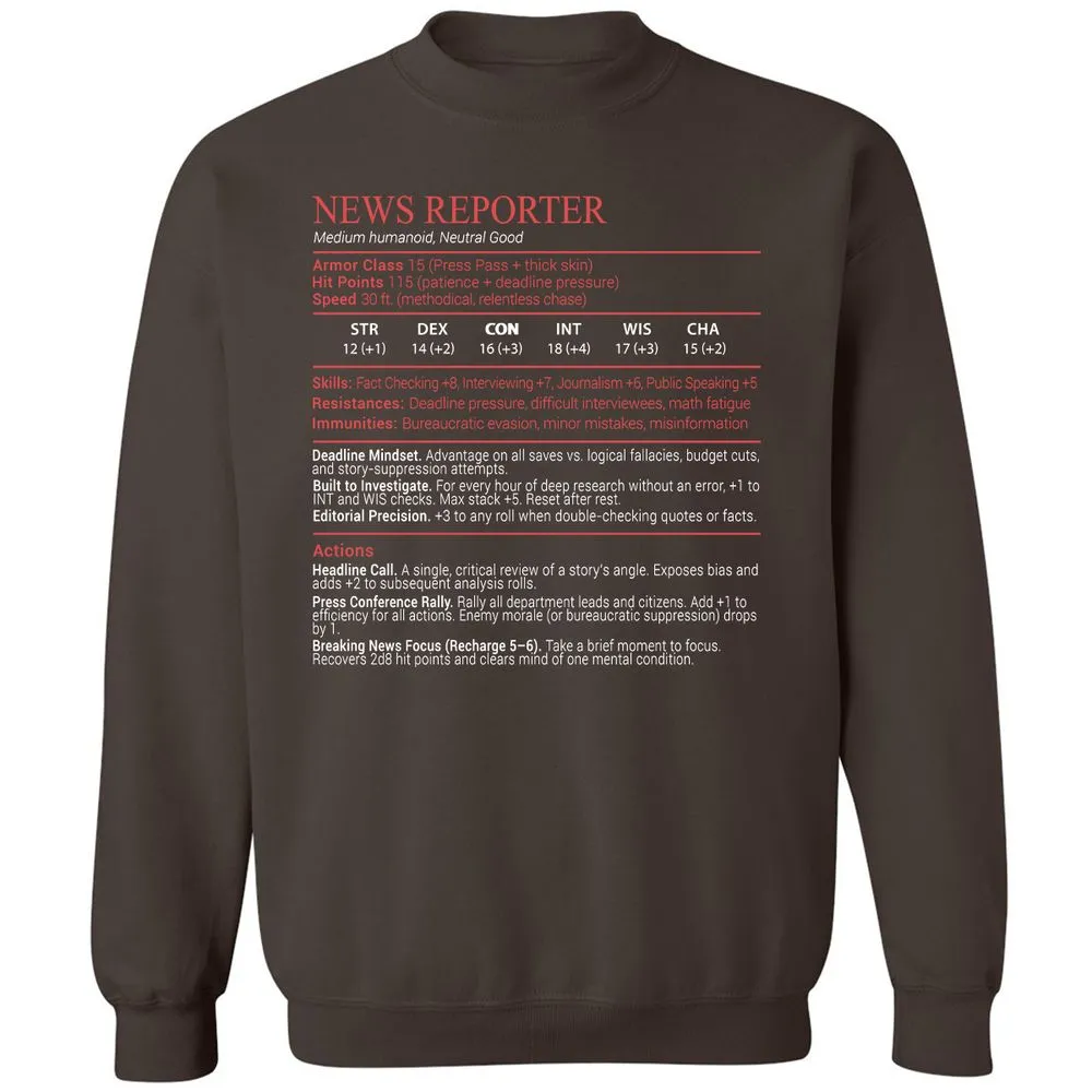 News Reporter Stats Block - Dark Chocolate - 4