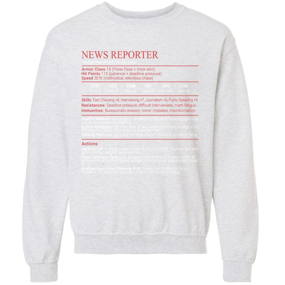 News Reporter Stats Block - Ash - 16