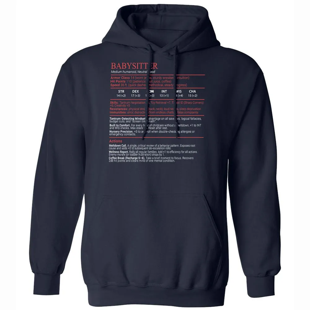 Baby Sitter Stats Block - Navy - 2