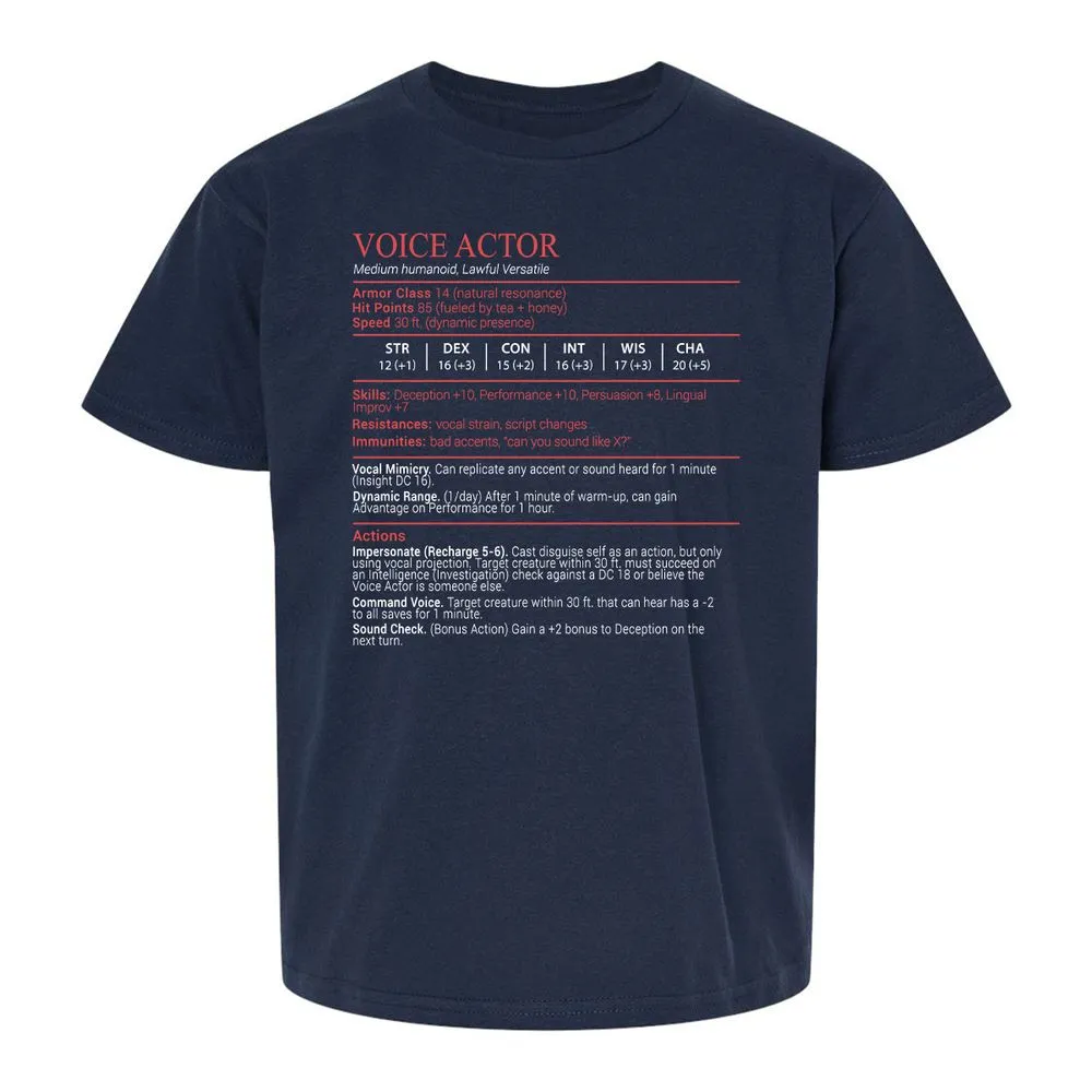 Voice Actor Stats Block - Navy - 2