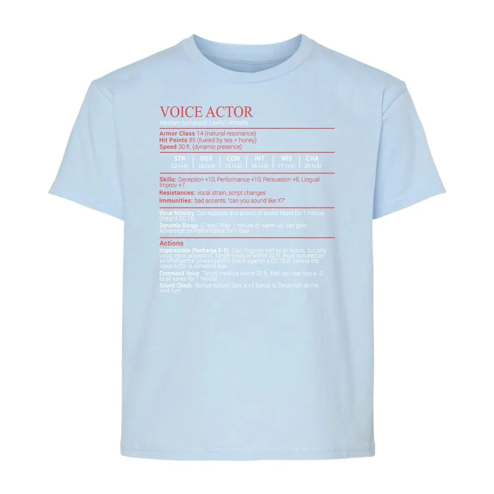 Voice Actor Stats Block - Light Blue - 6