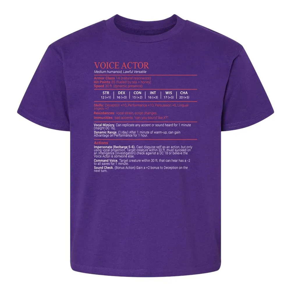 Voice Actor Stats Block - Purple - 17