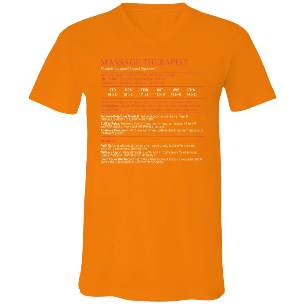 Massage Therapist Stats Block - Orange - 12