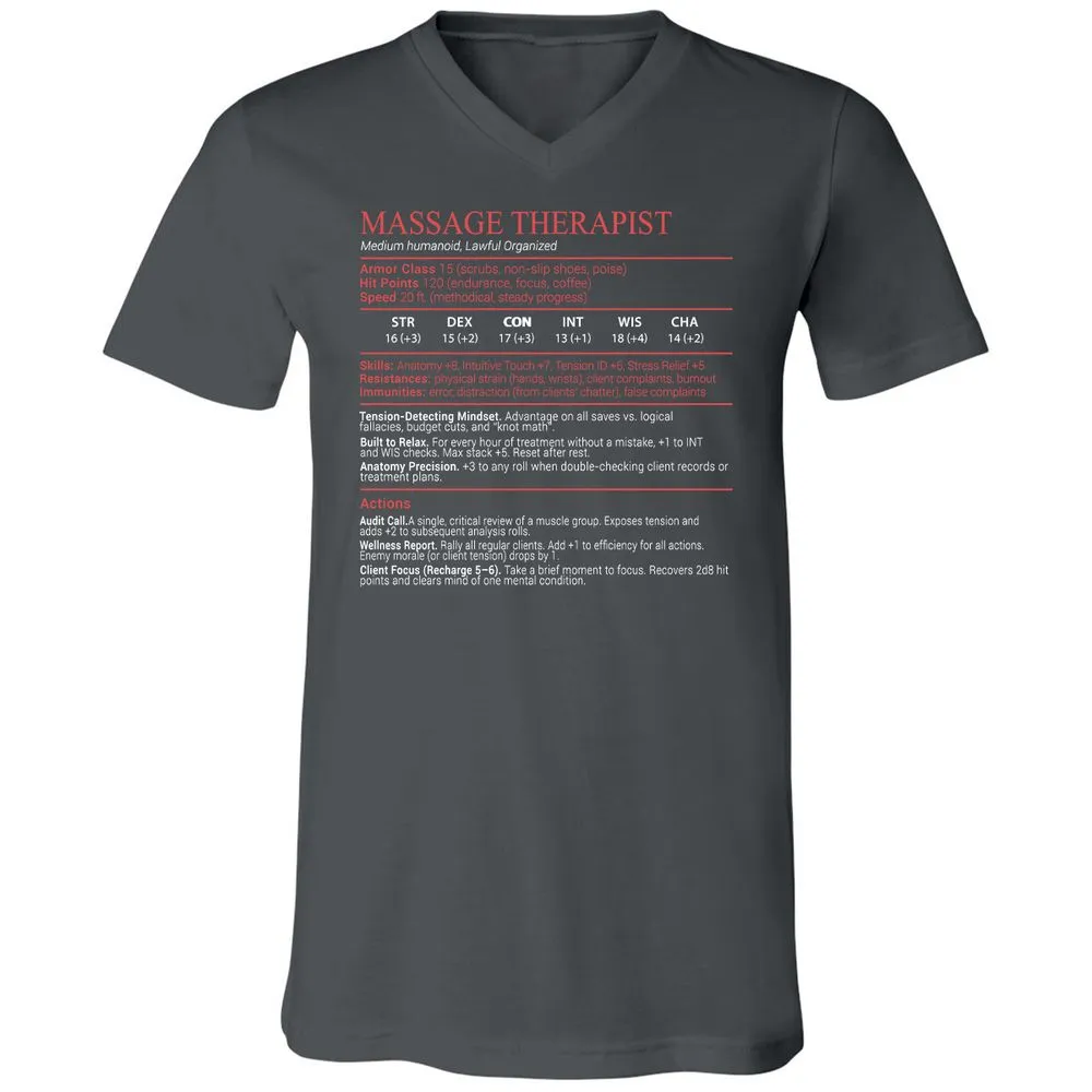 Massage Therapist Stats Block - Asphalt - 13