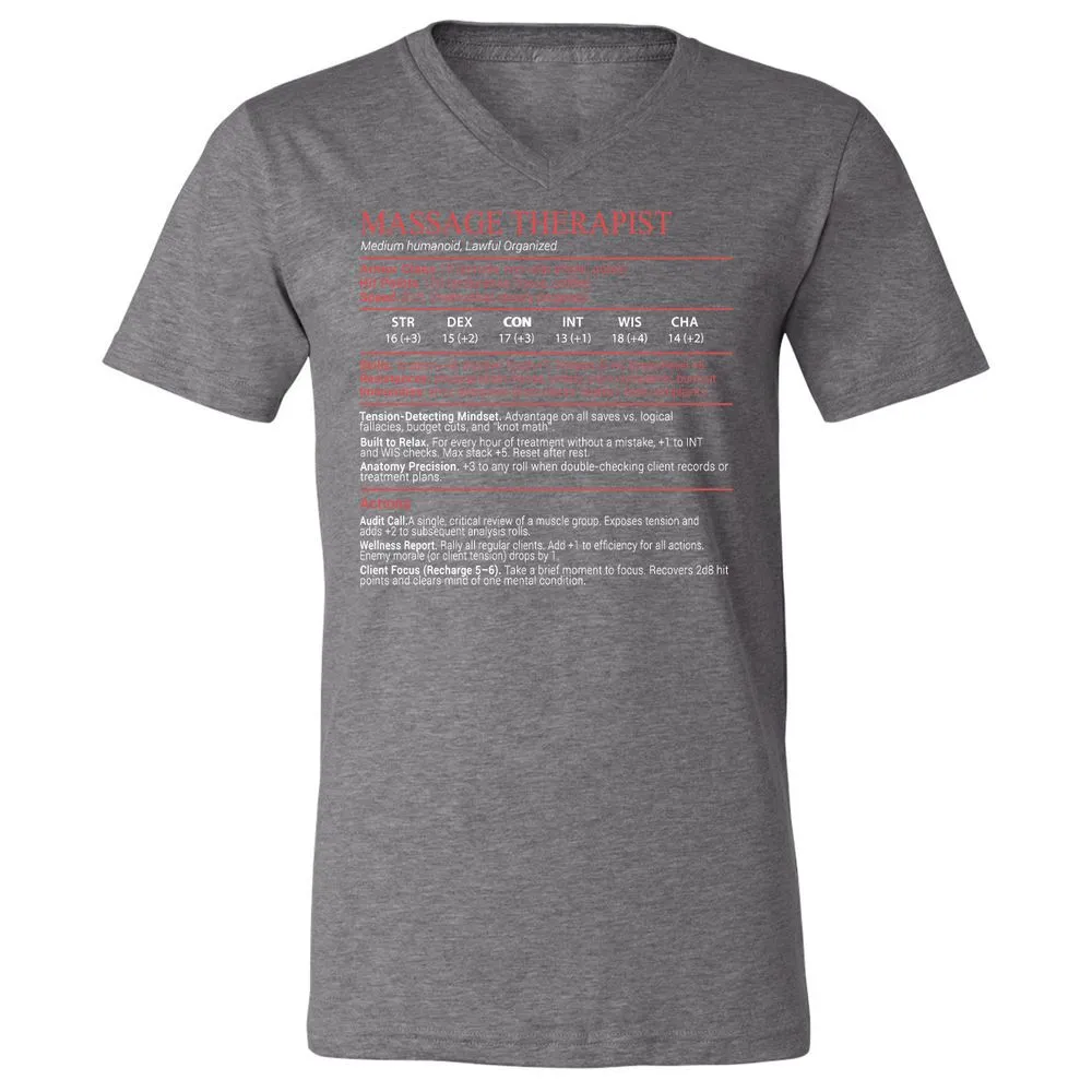Massage Therapist Stats Block - Deep Heather - 14