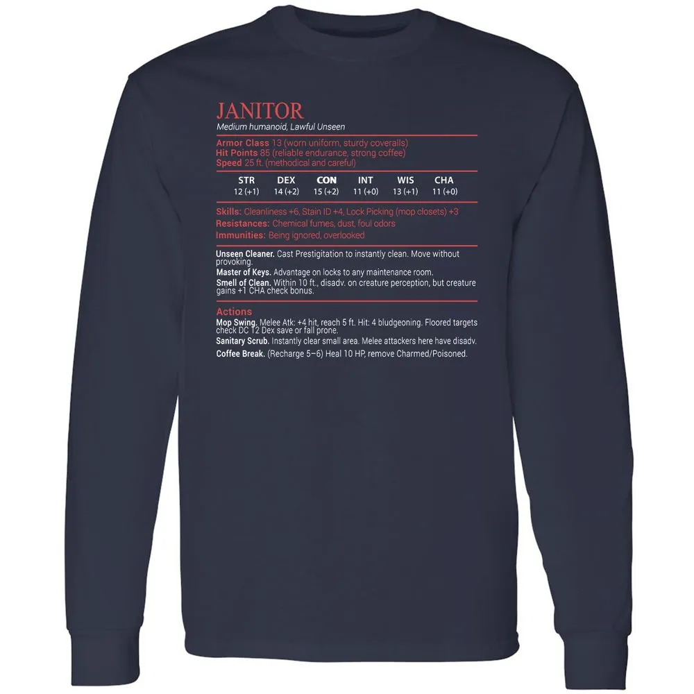 Janitor Stats Block - Navy - 2
