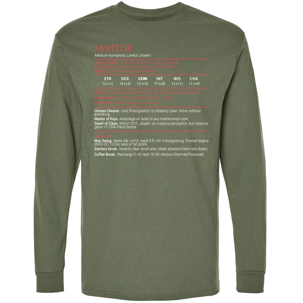 Janitor Stats Block - Military Green - 9