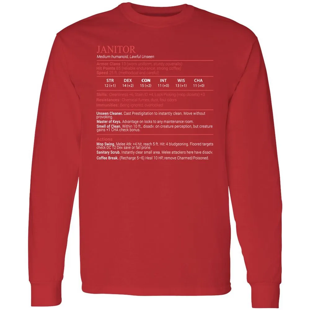 Janitor Stats Block - Red - 11