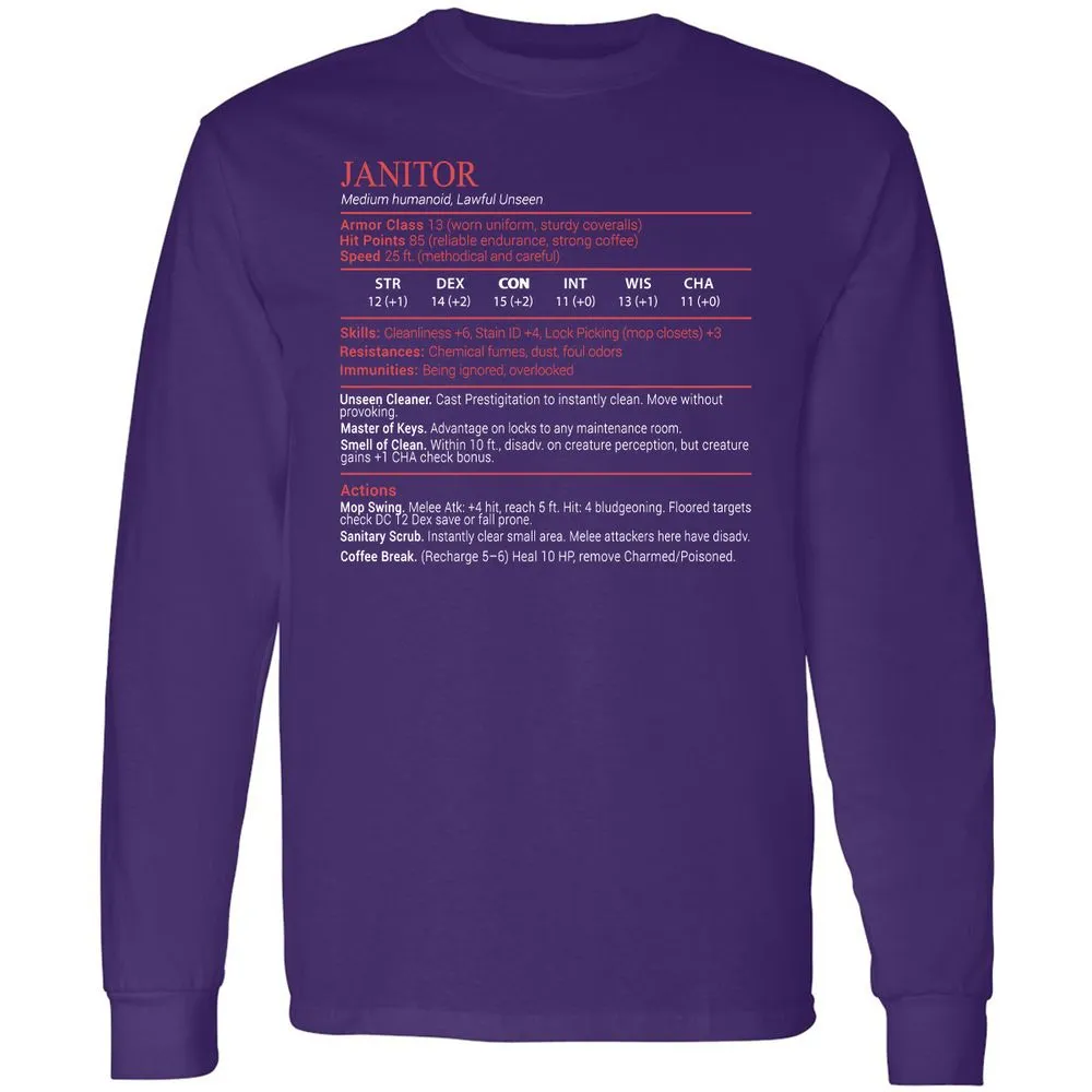Janitor Stats Block - Purple - 12