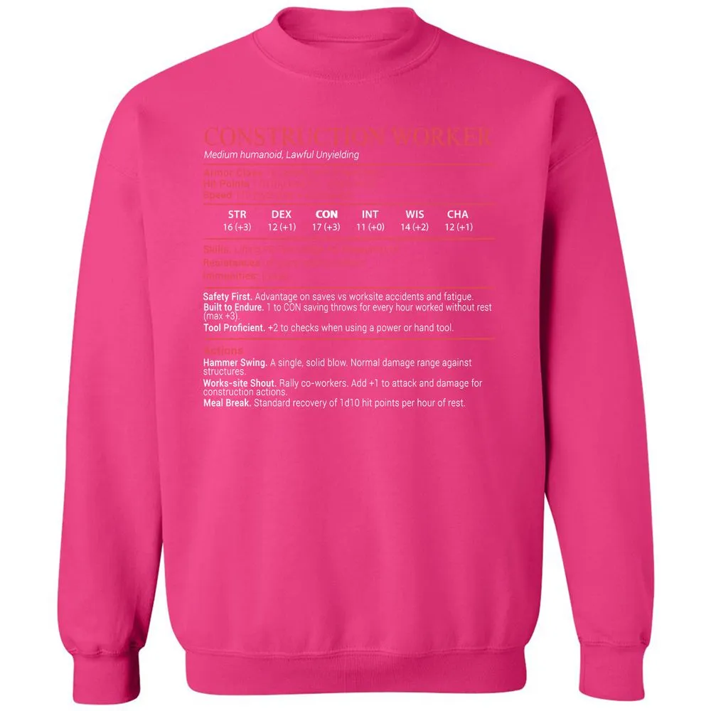 Construction Worker Stats Block - Heliconia - 15