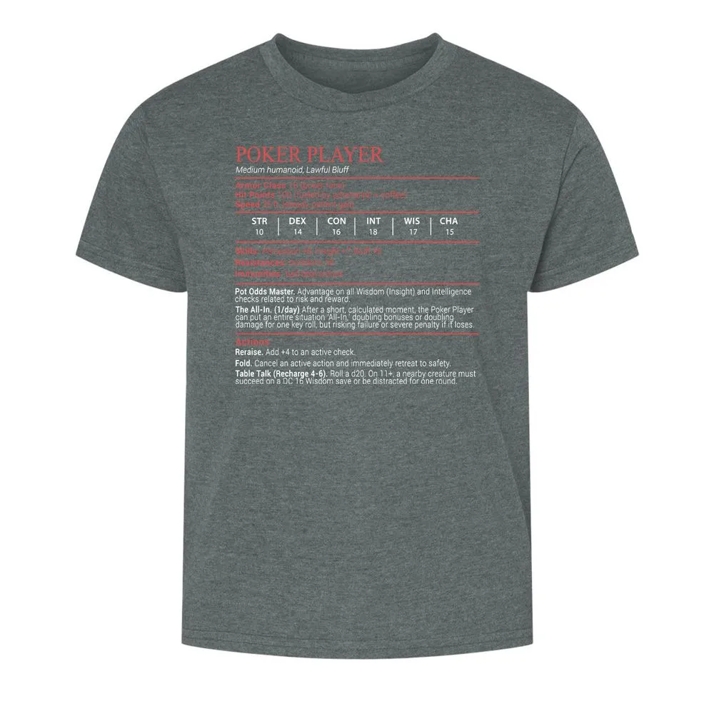 Poker Player Stats Block - Dark Heather - 10