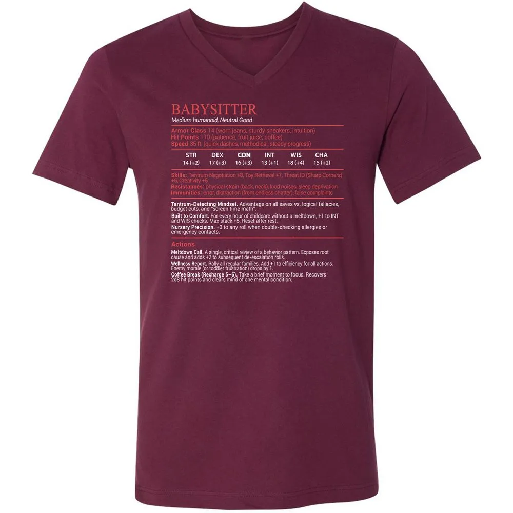 Baby Sitter Stats Block - Maroon - 8