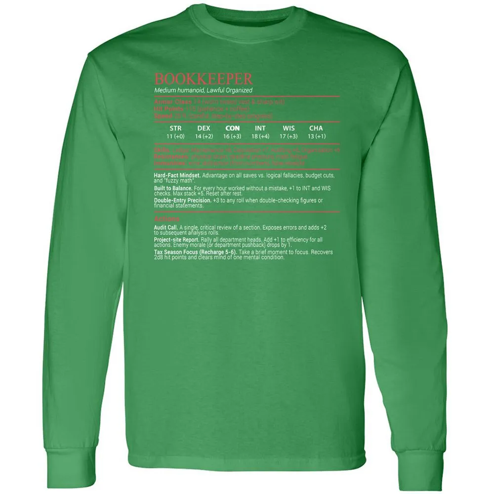 Bookkeepper Stats Block - Irish Green - 10