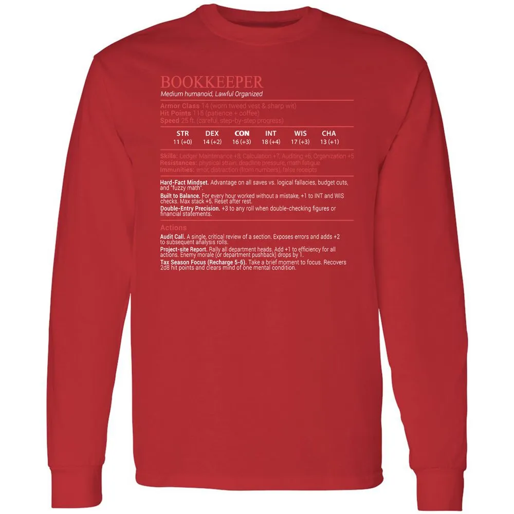 Bookkeepper Stats Block - Red - 11
